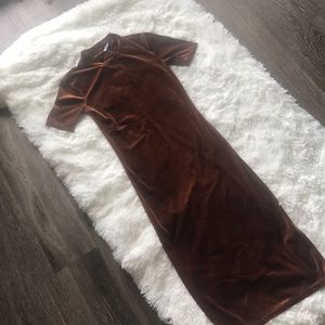 Velvet high neck dress